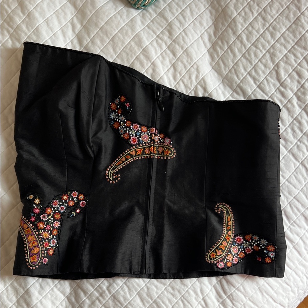 ANN TAYLOR Black Silk Bustier - Picture 3 of 6